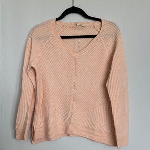 MOTH by Anthropologie Cashmere Orange V-Neck Sweater